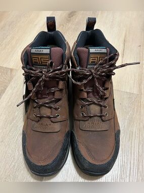 Ariat Brown and Black Men’s Lace-Up Work Boots